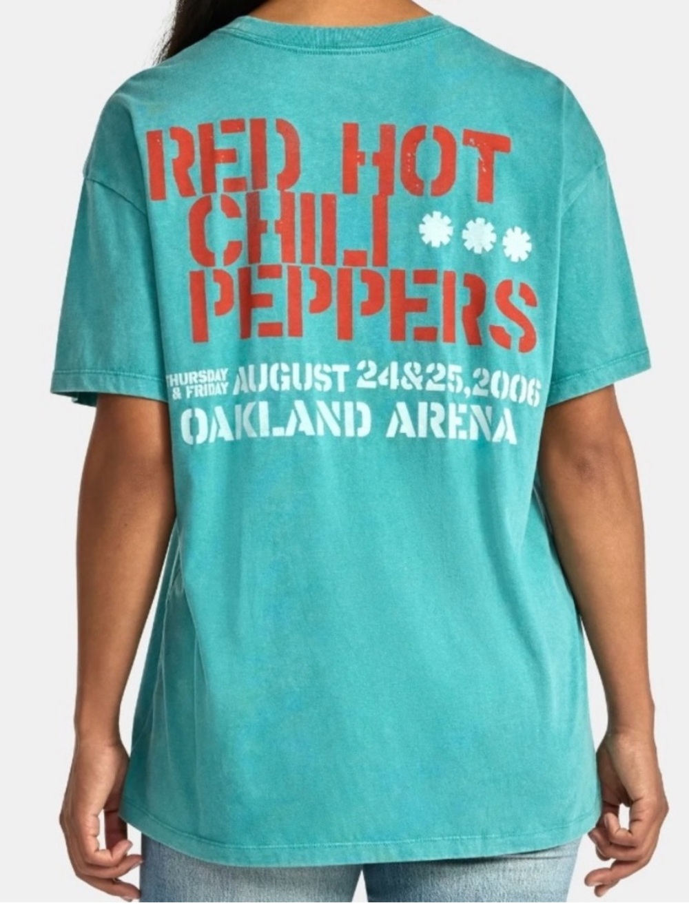 Red Hot Chili Peppers Graphic Band Tee Concert T-Shirt Teal XL - Picture 2 of 8